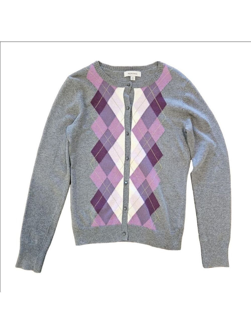 Women's Merona Button-Down Argyle Cardigan XS